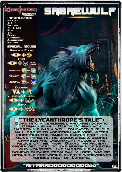 Killer Instinct Trading Cards Season 1 Sabrewulf By Mikazukiman On