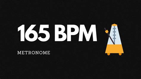 165 Bpm Metronome Youtube