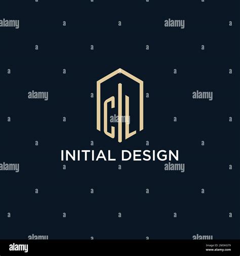 Cl Initial Monogram Logo With Hexagonal Shape Style Real Estate Logo