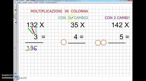 Moltiplicazioni In Colonna Con Una Cifra Al Moltiplicatore Youtube