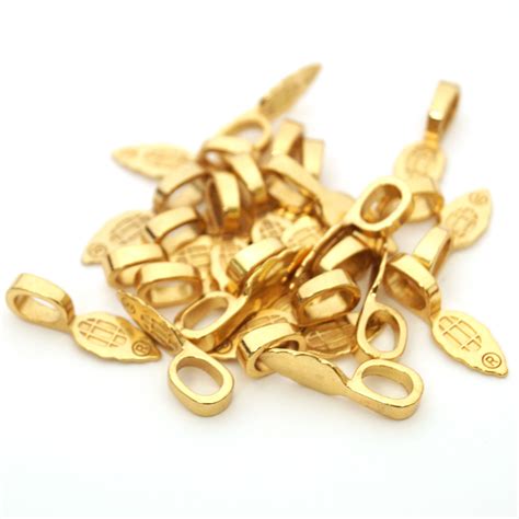 Medium 18K Gold Plated Jewelry Bails - 25 Pack | And Clasps