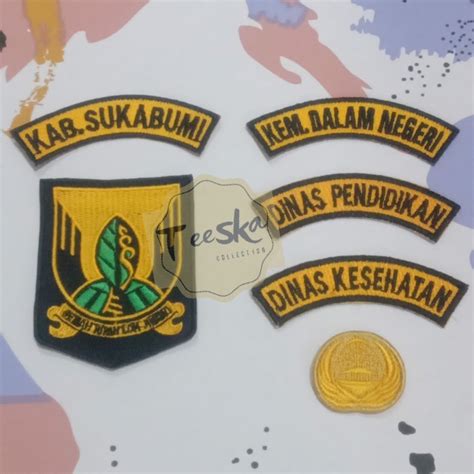 Jual Set Bet Badge Logo Dan Lokasi Bordir Seragam PDH Khaki PNS Pria