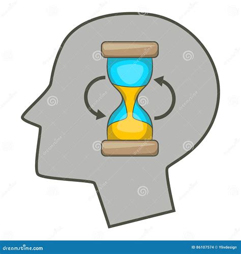 Hourglass Inside Human Head Icon Cartoon Style Stock Vector Illustration Of Inside Object