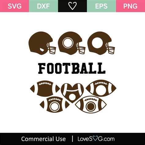 Football Monogram Frames SVG Cut File Lovesvg