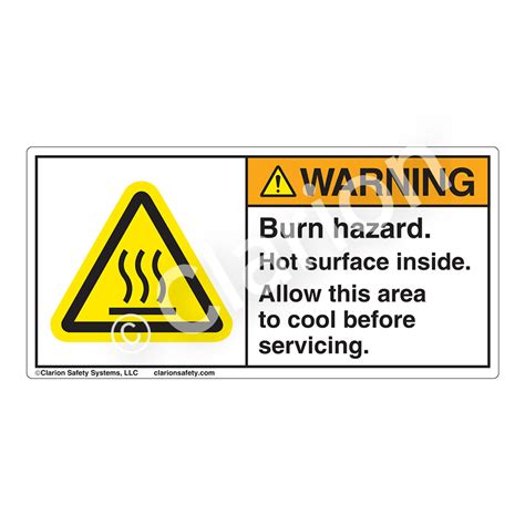 Warning Burn Hazard H6043 6bwh Label