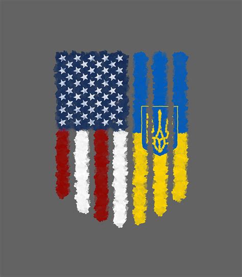 Ukrainian American Flag Ukraine Usa America Roots Digital Art By Andern