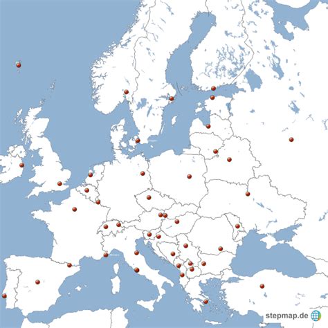 StepMap - Europa Hauptstädte - Landkarte für Deutschland