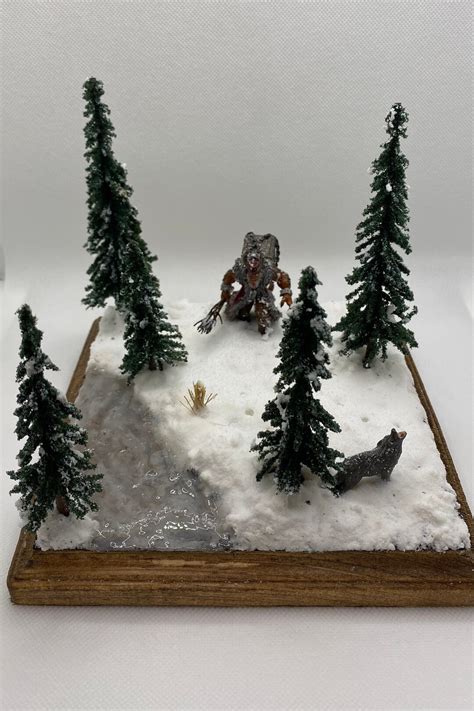 Krampus Diorama North Pole Christmas Decoration Snow Setting Xmas Deco