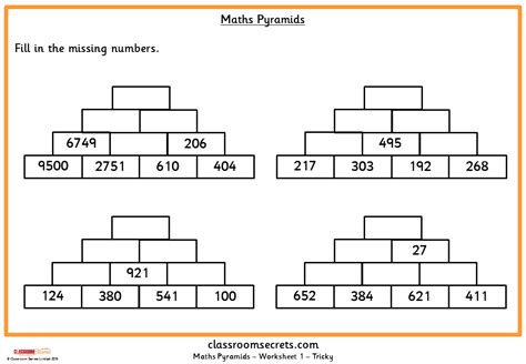 Maths Pyramid Puzzle - Maths For Kids