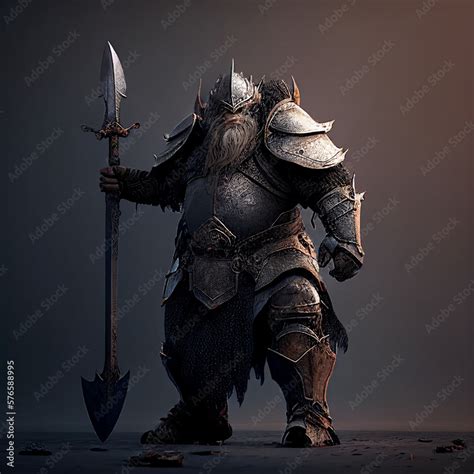 Dwarf Lord full battle armor created with Generative AI Technology Stock Illustration | Adobe Stock