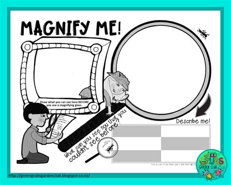 Green Grubs Garden Club Magnifying Glass Silliness Free Printable