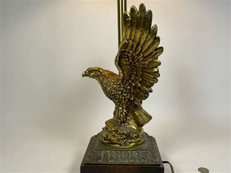 Vintage Brass Eagle Table Lamp 34h