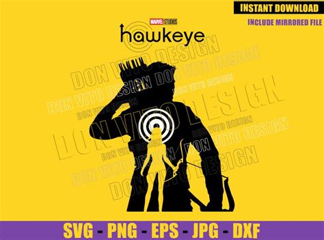 Hawkeye Kate Bishop Silhouette Svg Png Marvel Studios Logo Disney Tv
