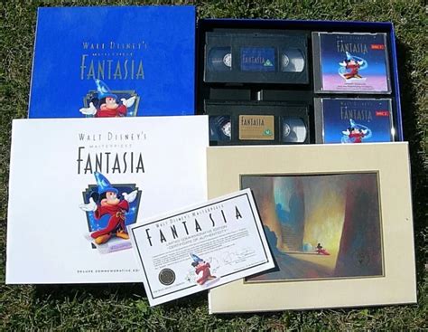 Walt Disney Fantasia Collectors Edition Lithograph Print Vhs Deluxe Box