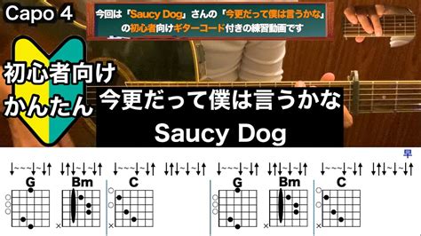 今更だって僕は言うかなsaucy Dogギターコード弾き語り初心者向け簡単 Youtube