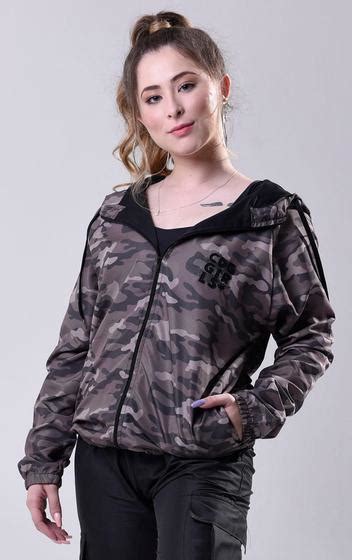 Jaqueta Corta Vento Camuflada Codigo Girls Tendenza Outros Moda E