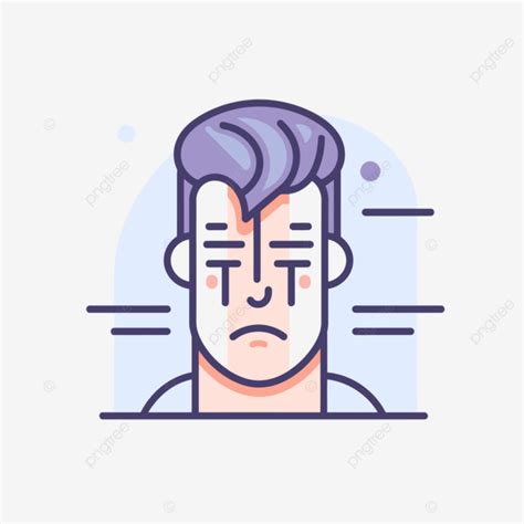 Rostro De Hombre Triste Y Lloroso Vector Png Sufrimiento Icono