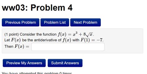 Solved 1 Point Consider The Function F X X3 8x Let F X