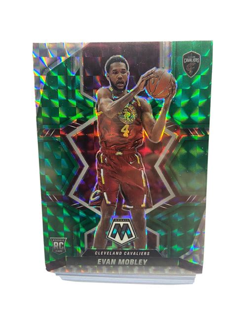 2021 22 Panini Mosaic NBA Debut Green Mosaic Prizm 263 Evan Mobley