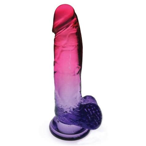 Shades Icees Large 8 Gradient Jelly Dong Pink And Plum Sex Toys And Adult Novelties Adult