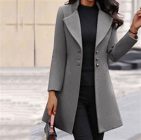 Women Winter Long Blazer Overcoat Casaco Sobretudo Pano Casaco Lã