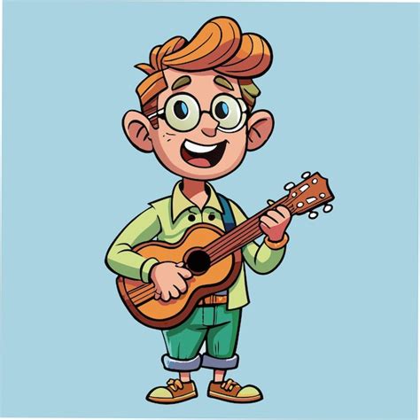 Premium Vector Adorable Ukulele Man Cartoon Illustration