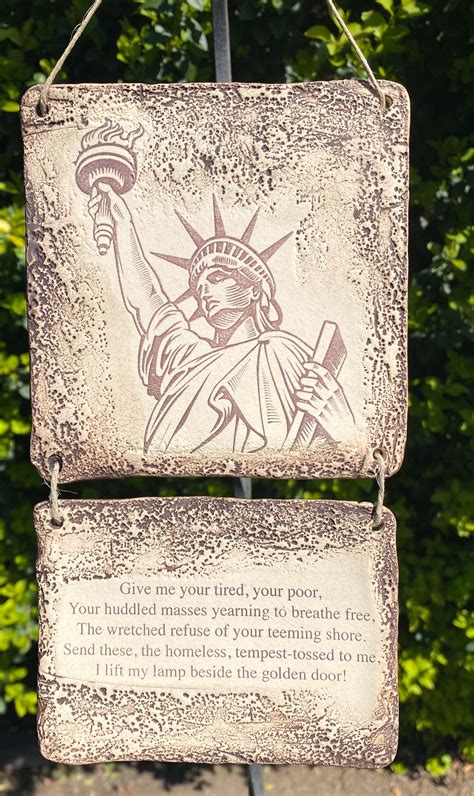 Statue of Liberty Quote Ceramic Plaque Sepia Toned - Etsy