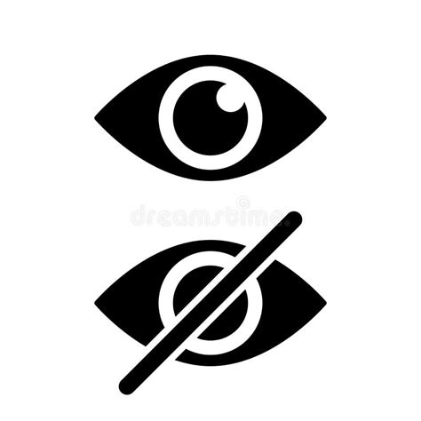 Open Eye Closed Eye A Set Of Eye Icons Flat Vector Illustration