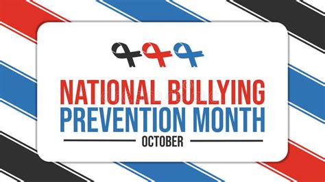 October Is National Bullying Prevention Month With Rotated Ribbons And