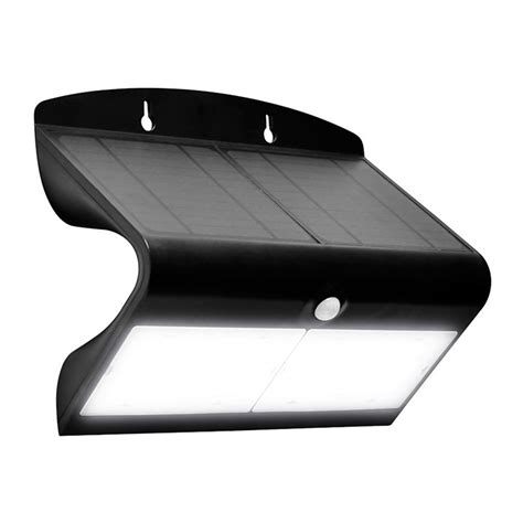 Aplique Led exterior solar negro 6 8W 750 lúmens