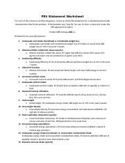 PES Statement Worksheet.docx - PES Statement Worksheet For each of the common nutrition ...