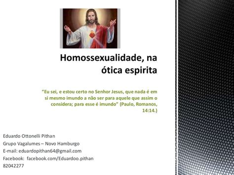 Homossexualidade Na ótica Espirita