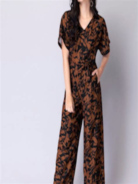 Buy FabAlley Printed Basic Jumpsuit With Waist Tie Ups Jumpsuit For