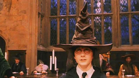 Talking Sorting Hat worn by Harry Potter (Daniel Radcliffe) as seen in ...