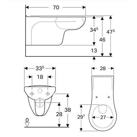 Cuvette WC suspendu PMR Vitalis rallongée 70cm Blanc