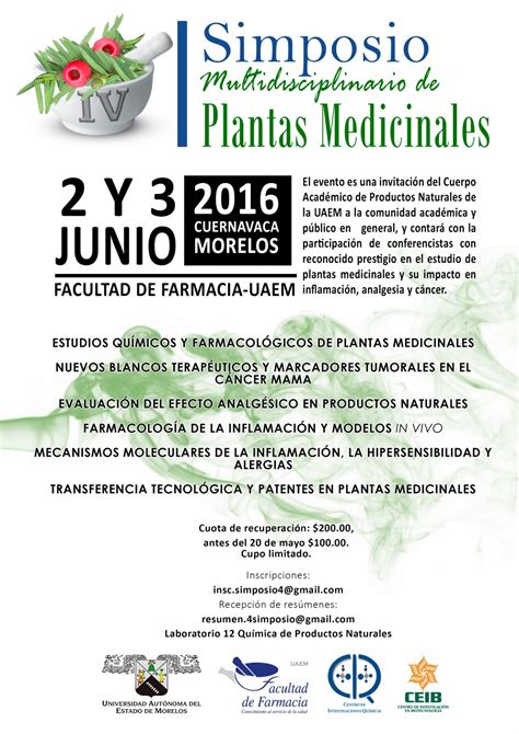 Iv Simposio Multidisciplinario De Plantas Medicinales Universidad