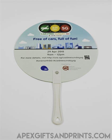 Customised Custom Plastic Hand Fan With Prints by Singapore Corporate - Customised with Logo ...