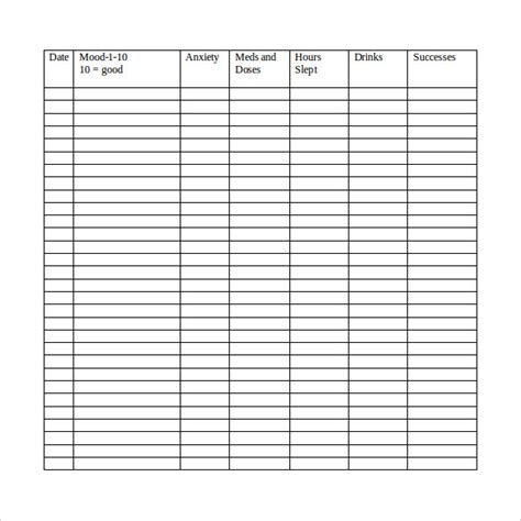 Free 12 Sample Mood Chart Templates In Pdf Ms Word Excel