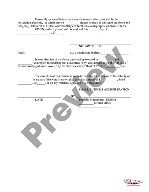 Assumption Agreement Of Sba Loan Eidl Loan Assumption Us Legal Forms