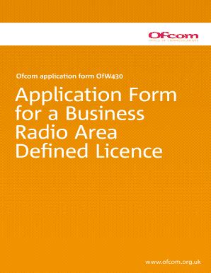 Fillable Online Licensing Ofcom Org Application Form For A Business