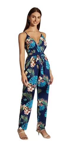 Entero Jumpsuit Enterito Mono Estampado Tropical El Cuotas Sin Inter S