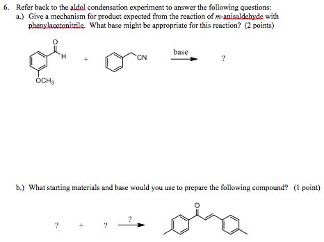 Solved Refer Back To The Aldol Condensation Experiment To Chegg