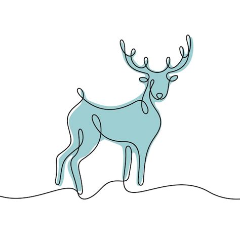 Premium Vector Deer Continuous Line Colourful Vector Illustration