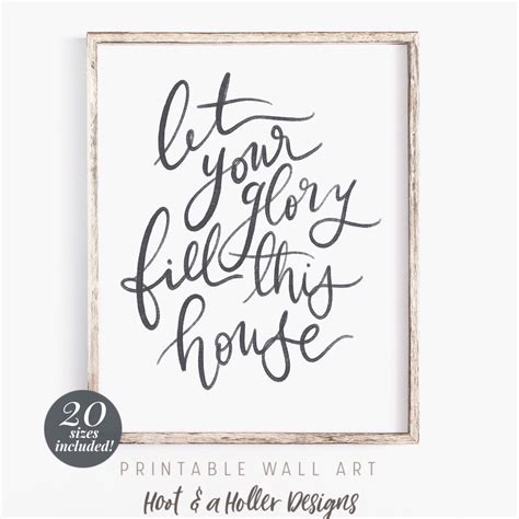 Let Your Glory Fill This House Printable Wall Art Scripture Bible Verse Print Christian ...