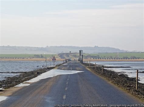 Incoming Tide. The causeway to Holy Island, Northumberland cc-by-sa/2.0 - © Adam Ward - geograph ...