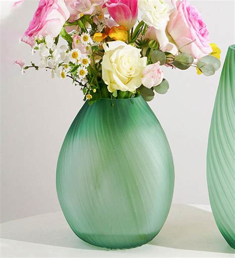 Buy Ombre Green Natsu Contemporary Glass Table Vase At 34 Off By Samara Home Pepperfry