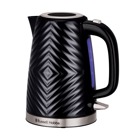 Black Groove Kettle Russell Hobbs Plastic With Steel Accents