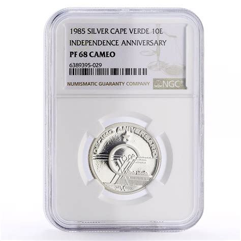 Cape Verde Escudos Th Anniversary Of Independence Pf Ngc Silver