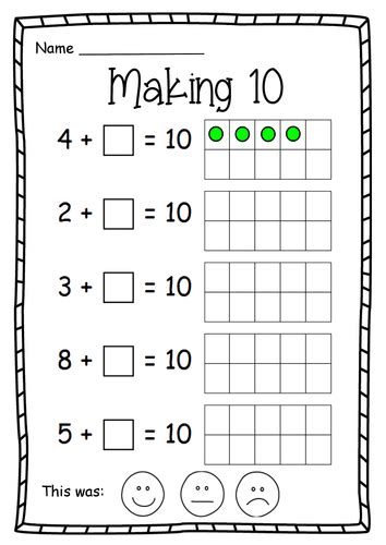 Year 1 Making 10 Maths Worksheet By Nikkiw 267 Teaching Resources Tes