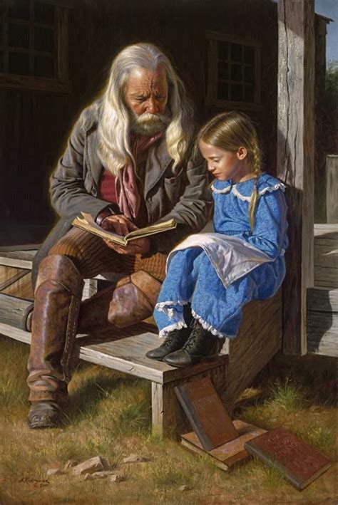 Lessons With Grandpa By Alfredo Rodriguez Western Art Cowboy Art